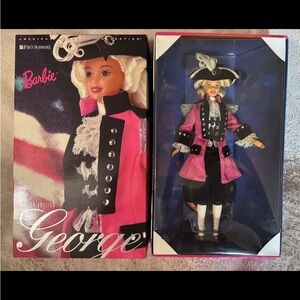 Barbie George Doll in Vibrant Pink and Classic Black. Set of two!!
